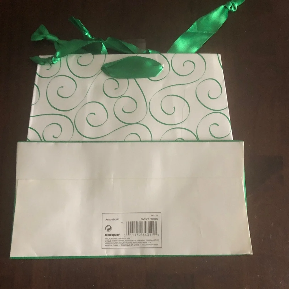 🛍️ Swirl & Polka Dot Gift Bag with Ribbon and Buckle